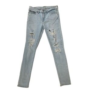 Levi's Women's Distressed Ripped Skinny Jeans Light Wash‎ Denim